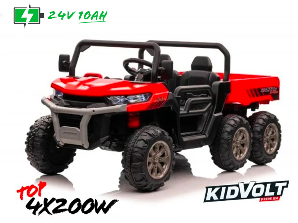 Elektrické dětské auto buggy, šestikolka 4x200W 10Ah - červená