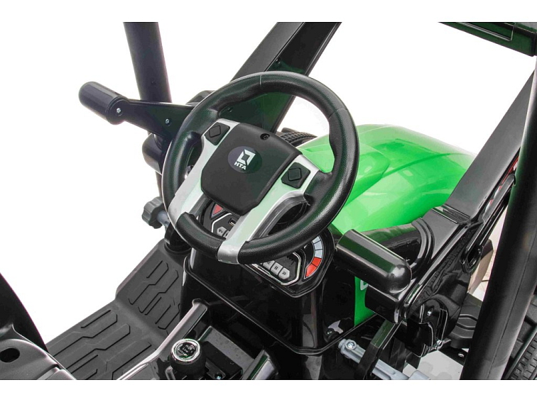 MEGA dětský elektrický traktor D68 s valníkem a nakladačem | 2x200W | zelená