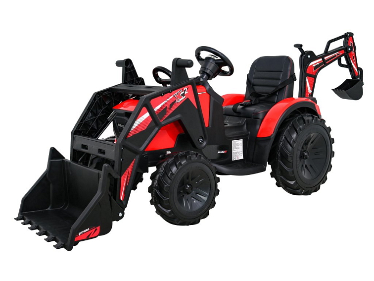 Dětský elektrický traktor - bagr 720-T vč. valníku | 2x45W | červená