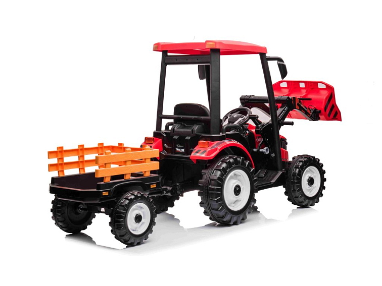 MEGA dětský elektrický traktor D68 s valníkem a nakladačem | 2x200W | červená