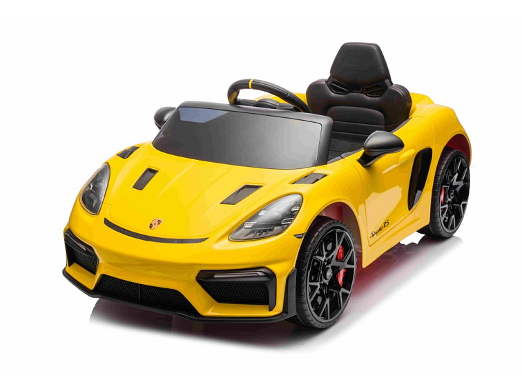 Dětské elektrické Porsche 718 Spyder | 2x45W | MP4 panel | žlutá