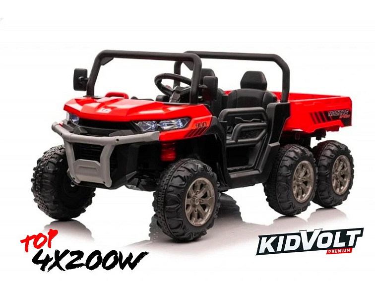 Elektrické dětské auto buggy, šestikolka 4x200W 7Ah - červená