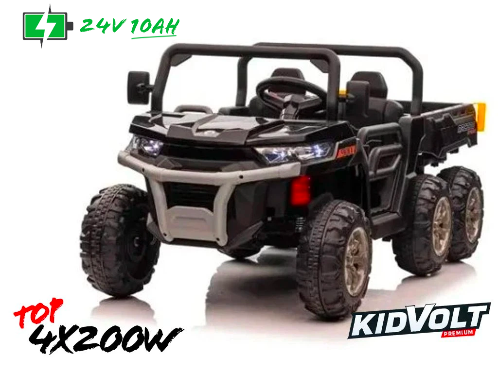 Elektrické dětské auto buggy, šestikolka 4x200W 10Ah - černá