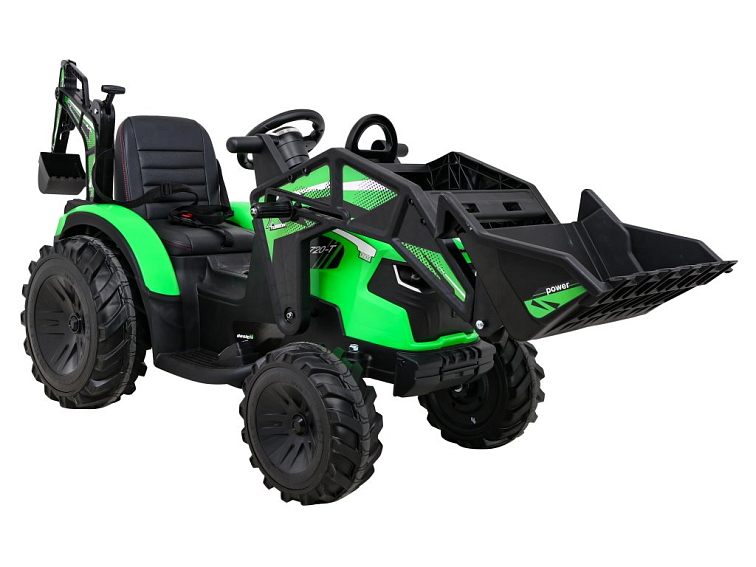 Dětský elektrický traktor - bagr 720-T vč. valníku | 2x45W | zelená