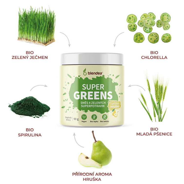 Supergreens Hruška BIO 90 g