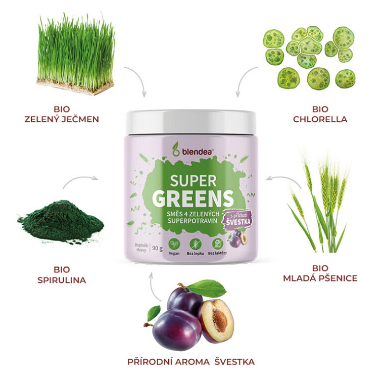 Supergreens Švestka BIO 90 g