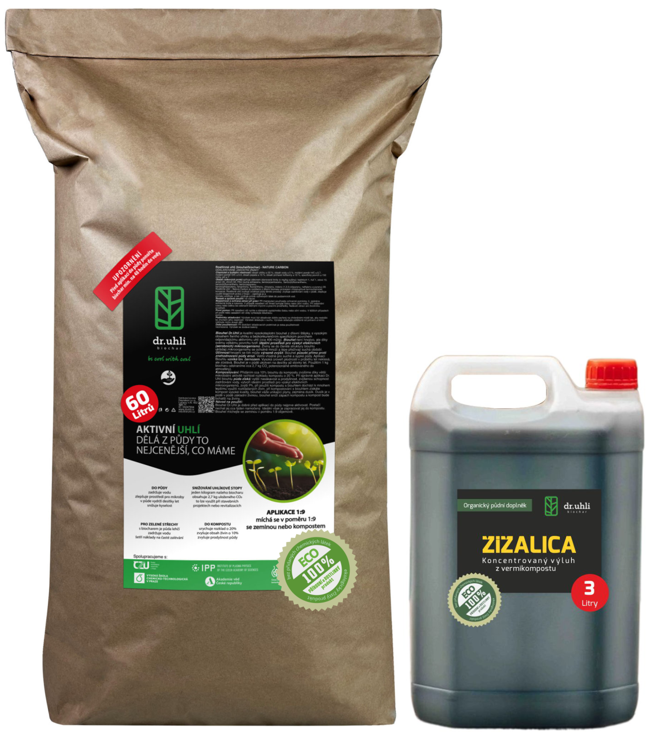 Biochar 60 l + Žížalica 3 l
