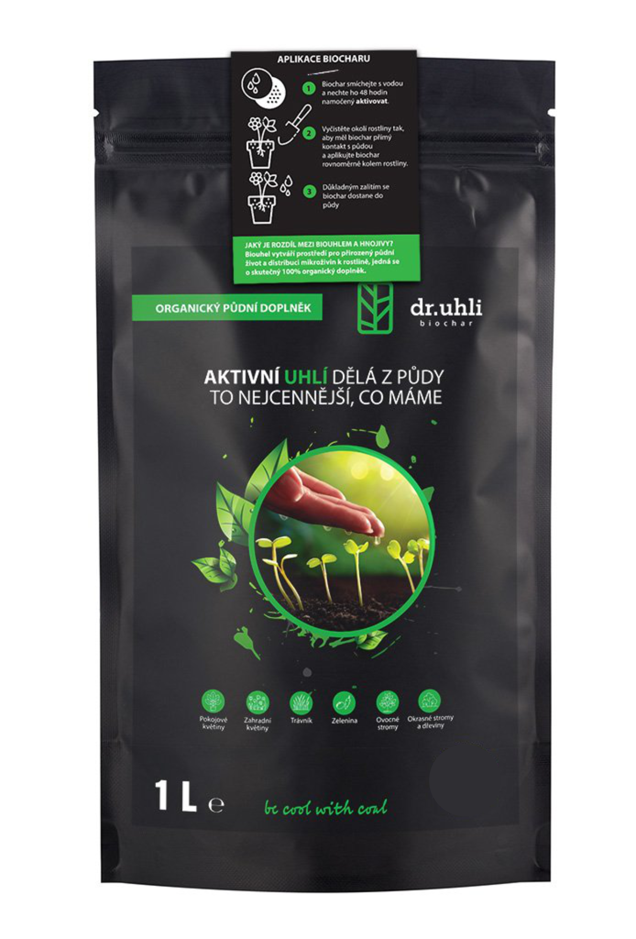 aktivní uhlí na záhony a do skleníku