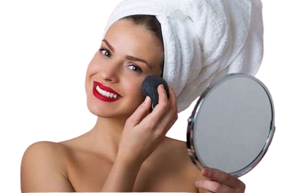 Konjaková houbička na obličej s aktivním uhlím