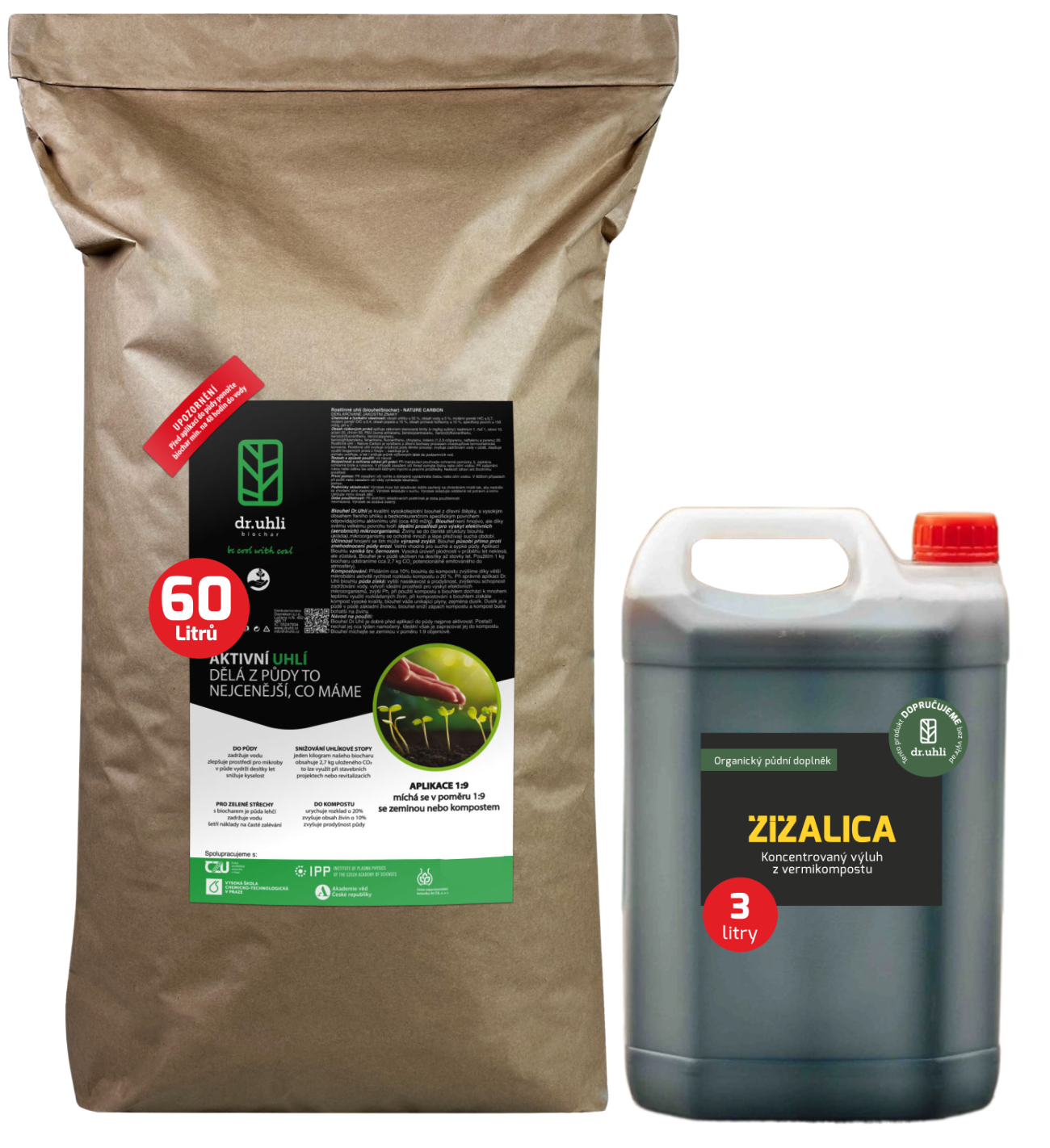 Biochar 60 l + Žížalica 3 l