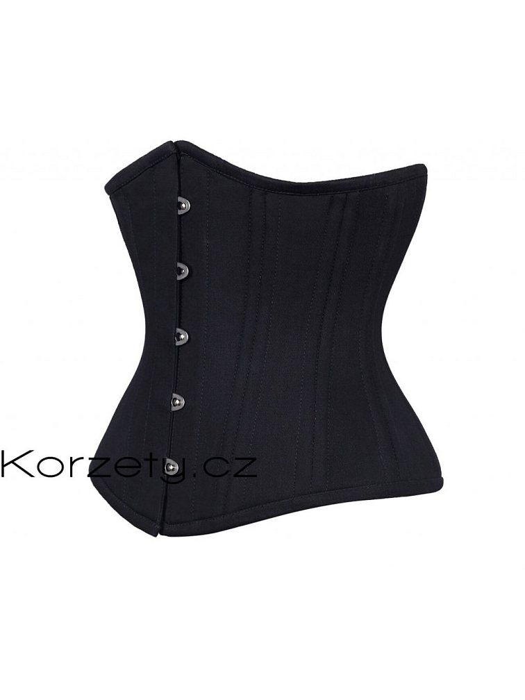 Korzet - Extra stahovací korzet pod prsa na běžné nošení z černé bavlny