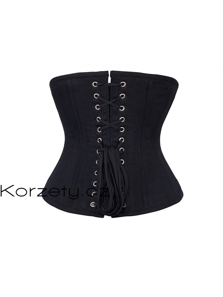 Korzet - Extra stahovací korzet pod prsa na běžné nošení z černé bavlny