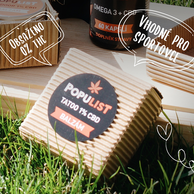 Populist TATOO konopná mast na tetování 1% CBD