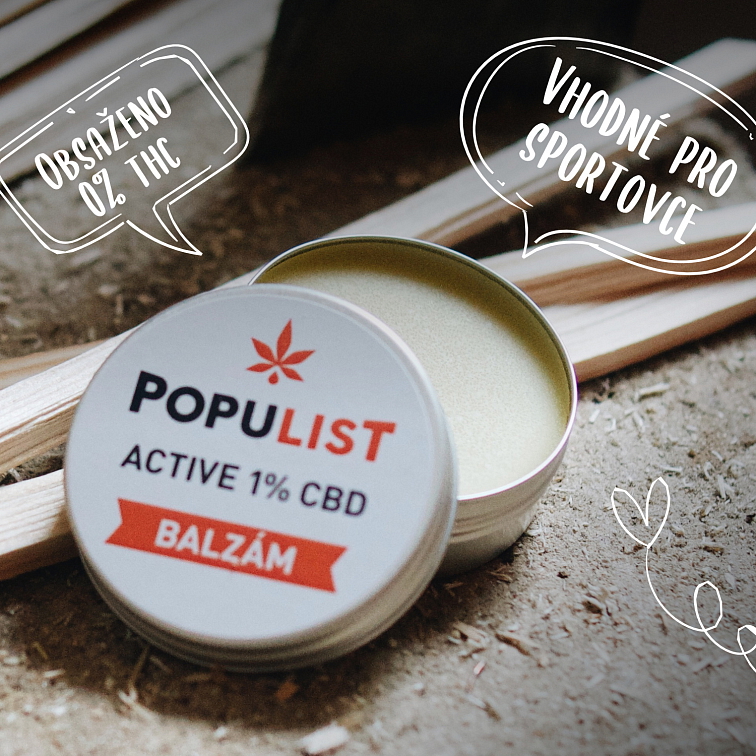 Populist ACTIVE konopná mast na klouby a svaly 1% CBD
