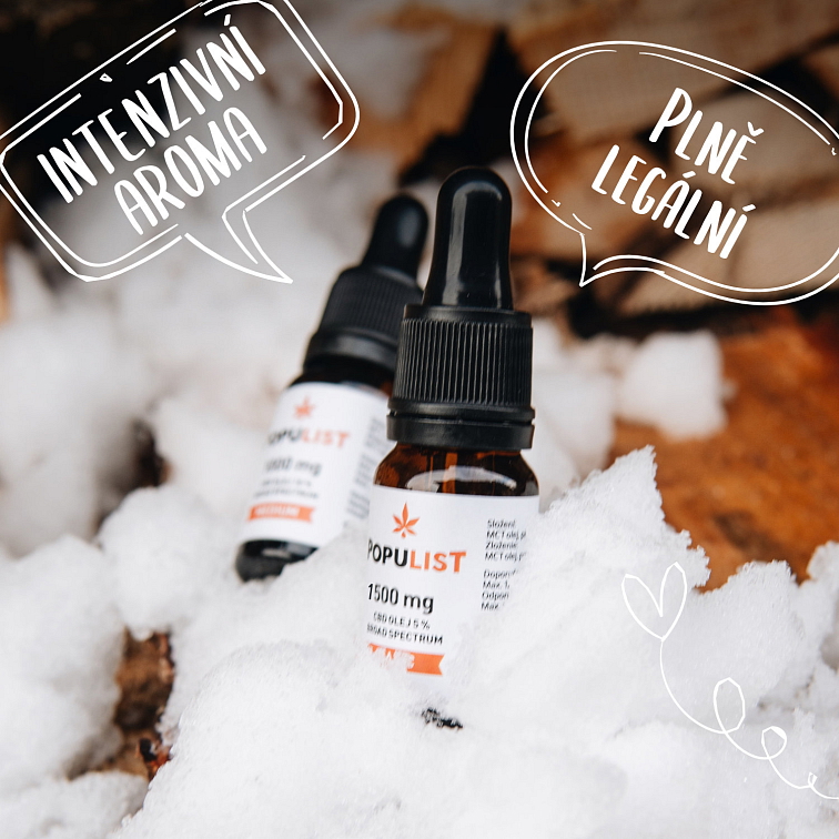 Populist CBD olej 15% (1500mg) Broad Spectrum STRONG 10ml