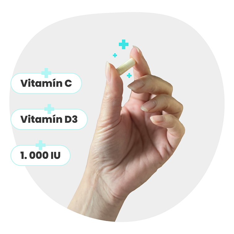 Vitamín D3 1.000 IU obohatený prírodným vitamínom C 120 kapsúl