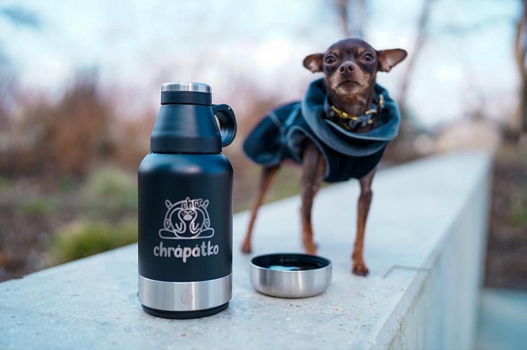 Multifunkční nerez termoska/láhev strawberry Chrápátko