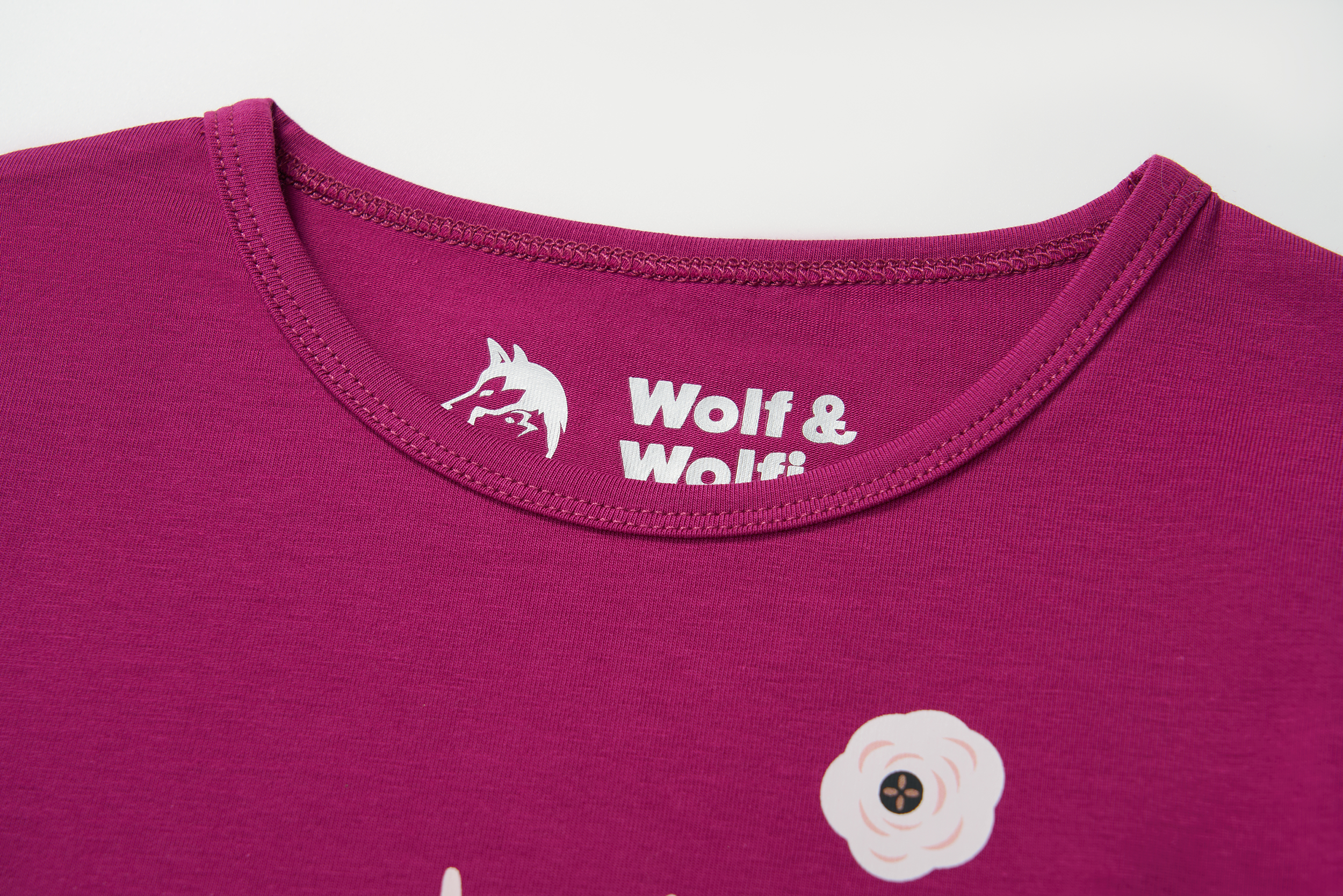 Dívčí bavlněné tričko, lesní zvířátka, fialovorůžová