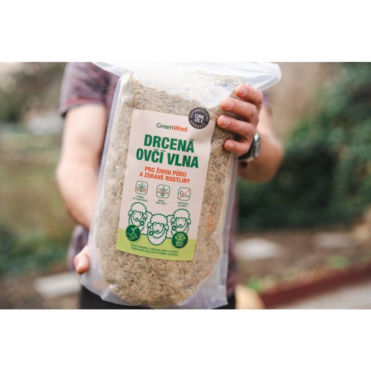 Repelent proti slimákům a hnojivo z ovčí vlny - drcená vlna 1 kg