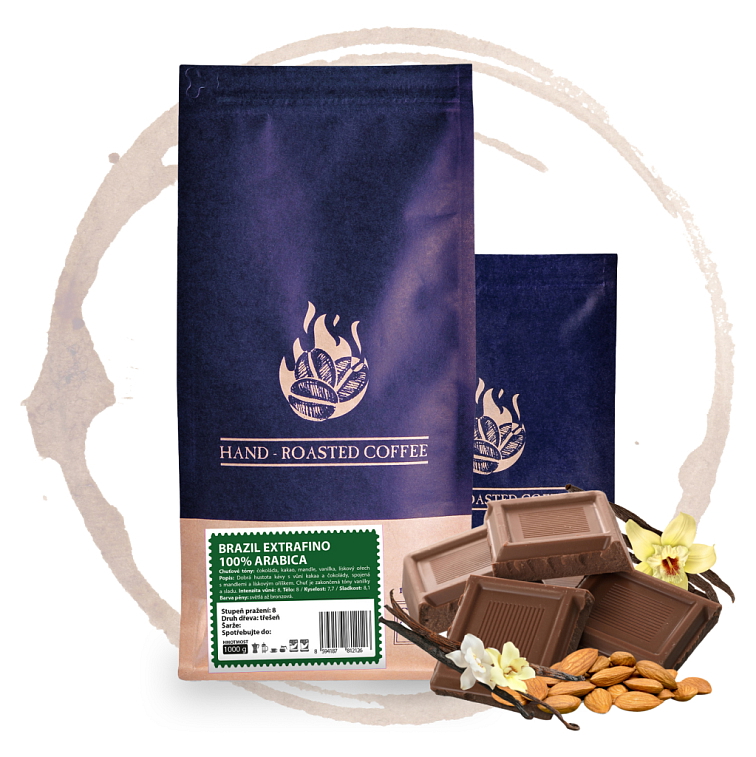 BRAZIL EXTRAFINO, 100% ARABICA zrnková káva