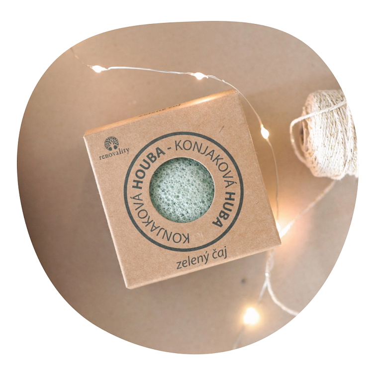 Konjaková houba zelený čaj