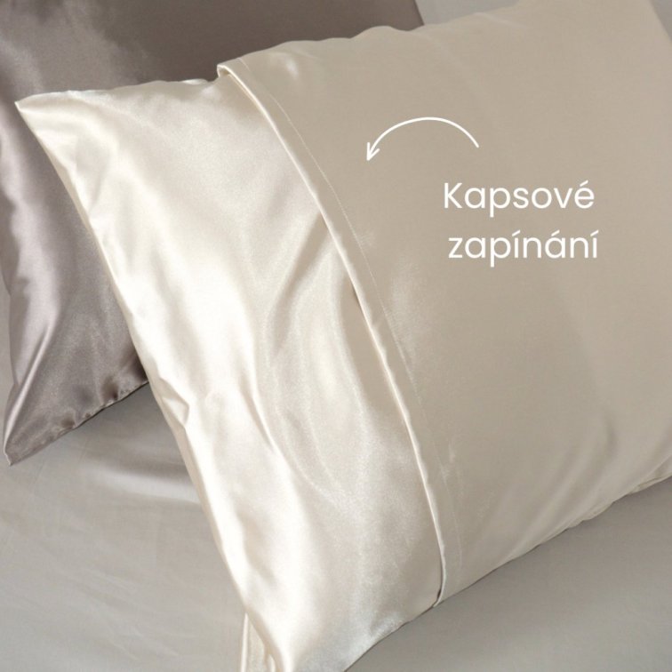 Saténový povlak na polštář - Champagne