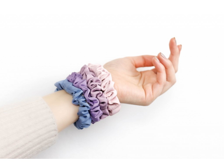 Výhodný balíček úzkých gumiček - Modrošedá, levandulová, lila, pudrově růžová