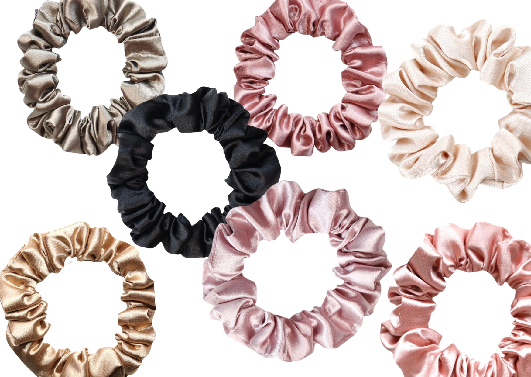 Úzké scrunchie gumičky - Lesklé