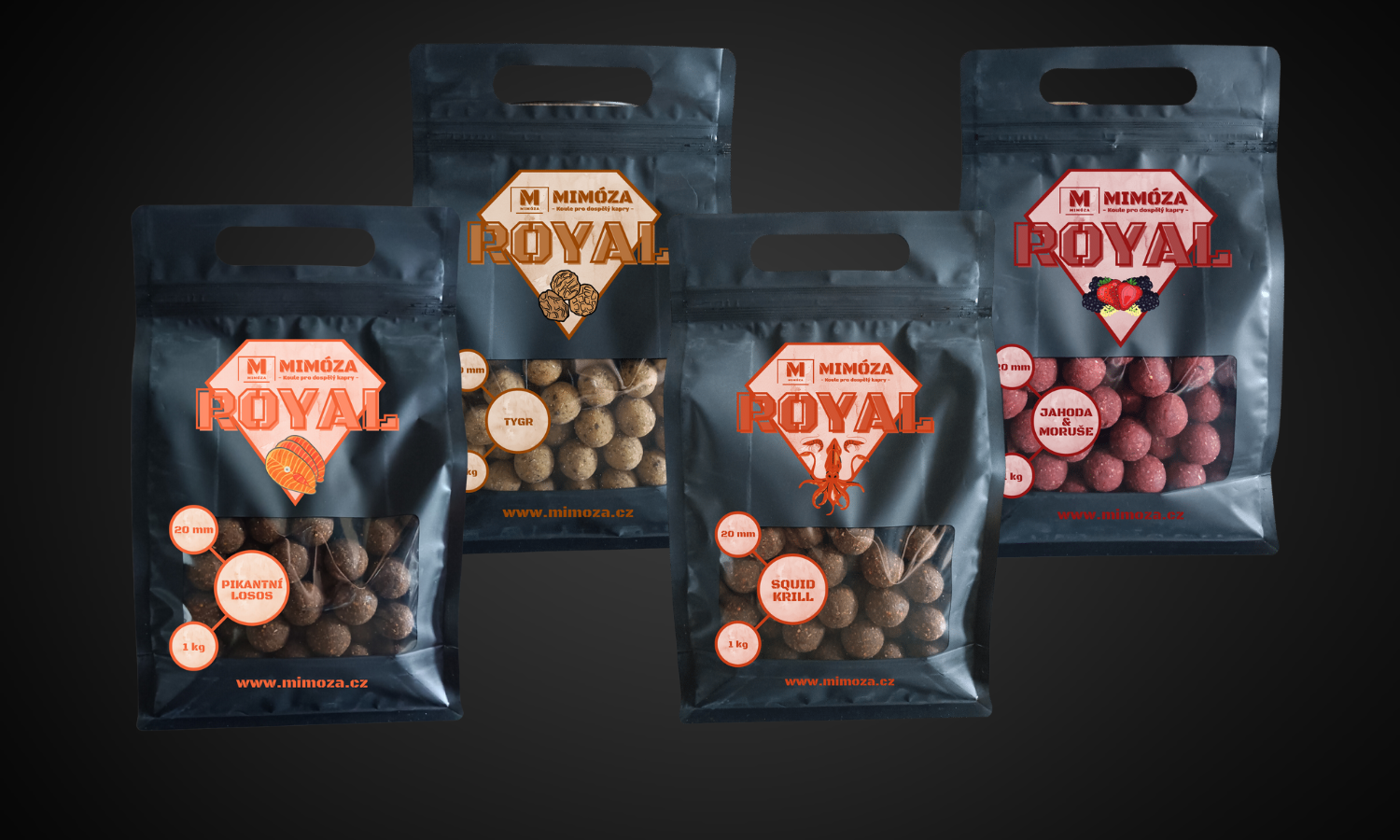 Mimóza Chytací boilies R4 Tygr 20 mm