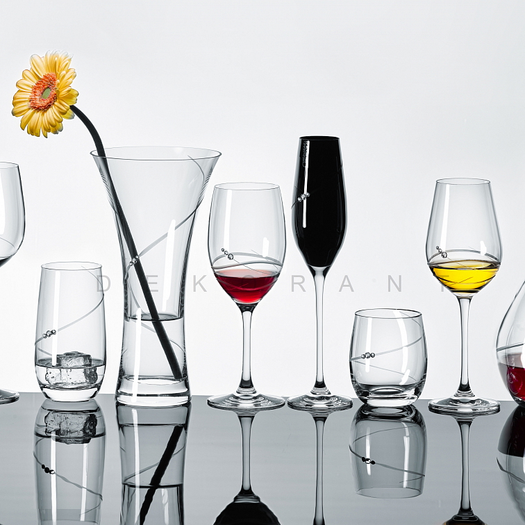 Diamante sklenice na šampaňské Silhouette City s kamínky Swarovski 200 ml 6KS