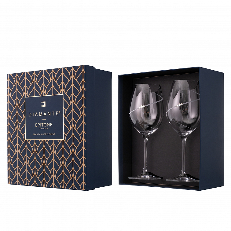 Diamante sklenice na červené víno Silhouette City s kamínky Swarovski 470 ml 2KS