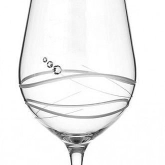 Diamante sklenice na červené víno Venezia s krystaly Swarovski 470 ml 2KS