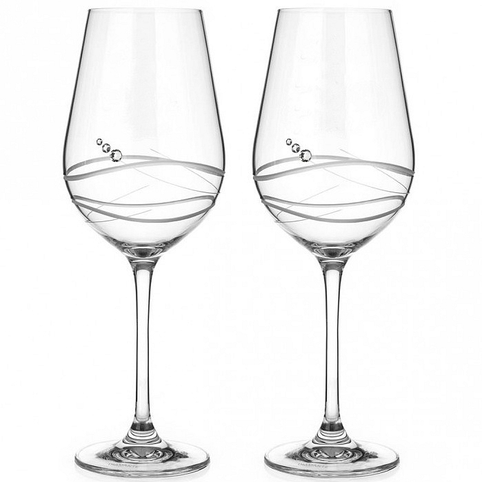Diamante sklenice na červené víno Venezia s krystaly Swarovski 470 ml 2KS