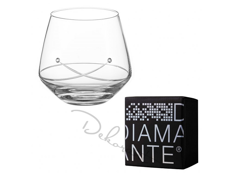 Diamante svícen na čajovou svíčku Kiss se Swarovski kamínky 1ks