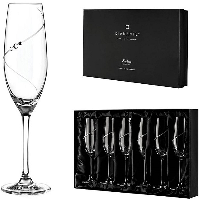 Diamante sklenice na šampaňské Silhouette City s kamínky Swarovski 200 ml 6KS