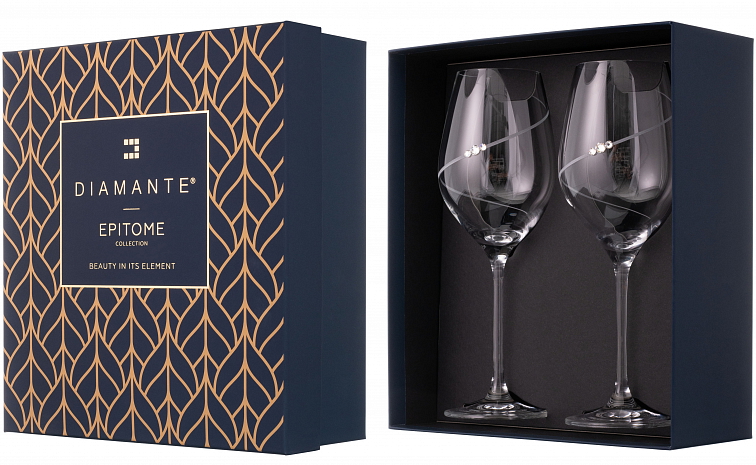 Diamante sklenice na bílé víno Silhouette City s krystaly Swarovski 360ml 2KS