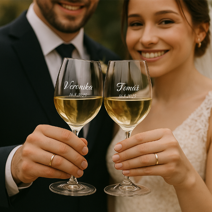 Svatební sklenice na bílé víno Carattere 480 ml 2KS