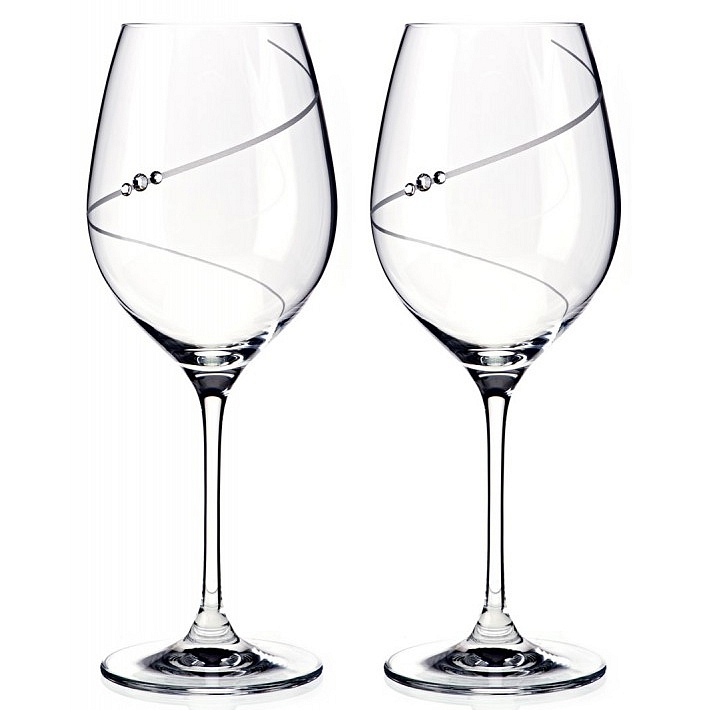 Diamante sklenice na červené víno Silhouette City s kamínky Swarovski 470 ml 2KS