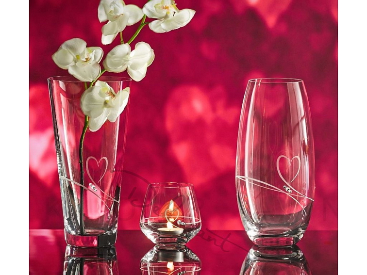 Váza pro paní učitelku se jmény studentů Romance s kamínky Swarovski 25 cm