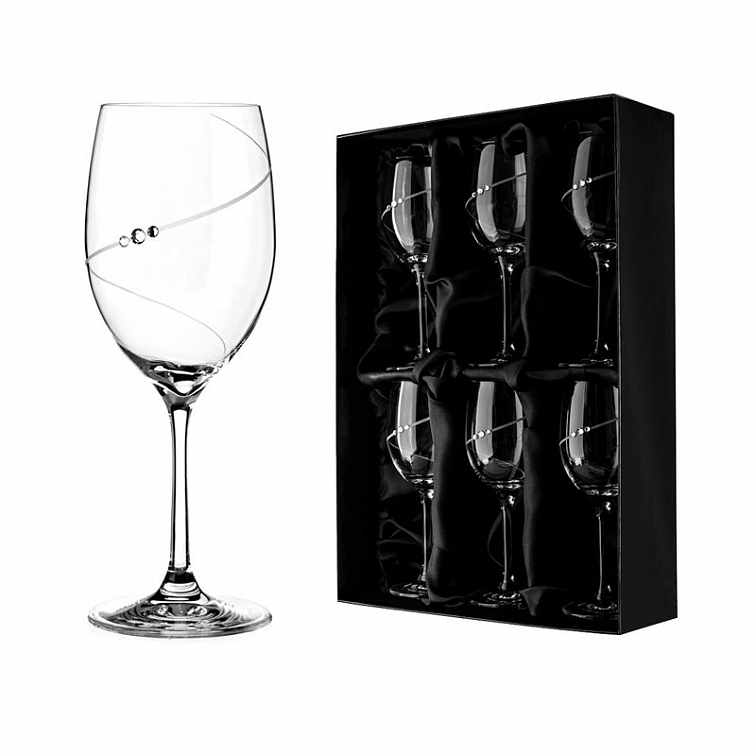 Diamante sklenice na bílé víno Silhouette City s kamínky Swarovski 240 ml 6KS