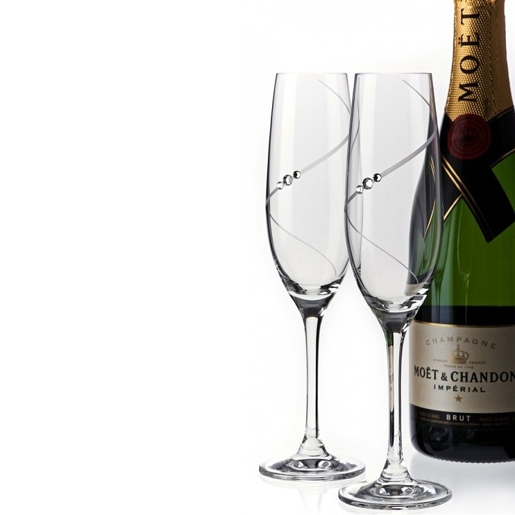 Diamante sklenice na šampaňské Silhouette City s kamínky Swarovski 200 ml 6KS