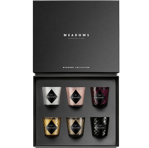 Meadows dárková sada vonných svíček Meadows collection 6 x 80 g