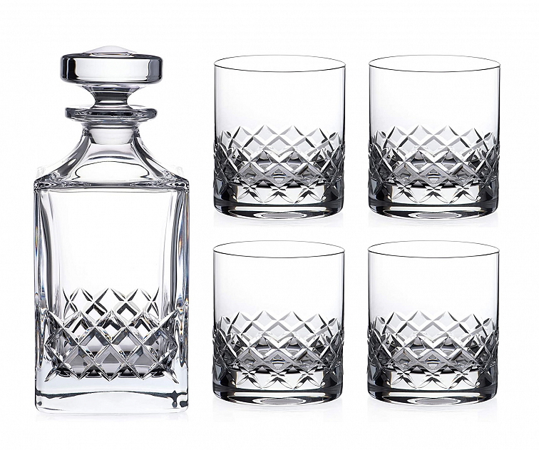 Diamante broušený whisky set Grosvenor 1+4