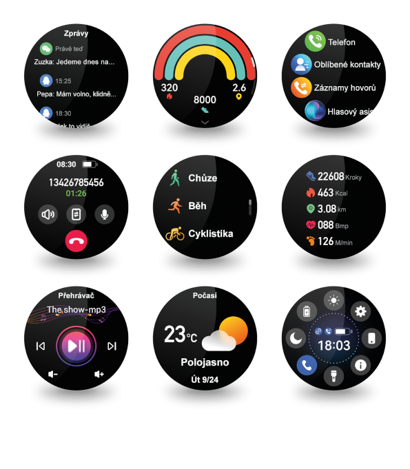 ALIGATOR Watch AMOLED, stříbrné