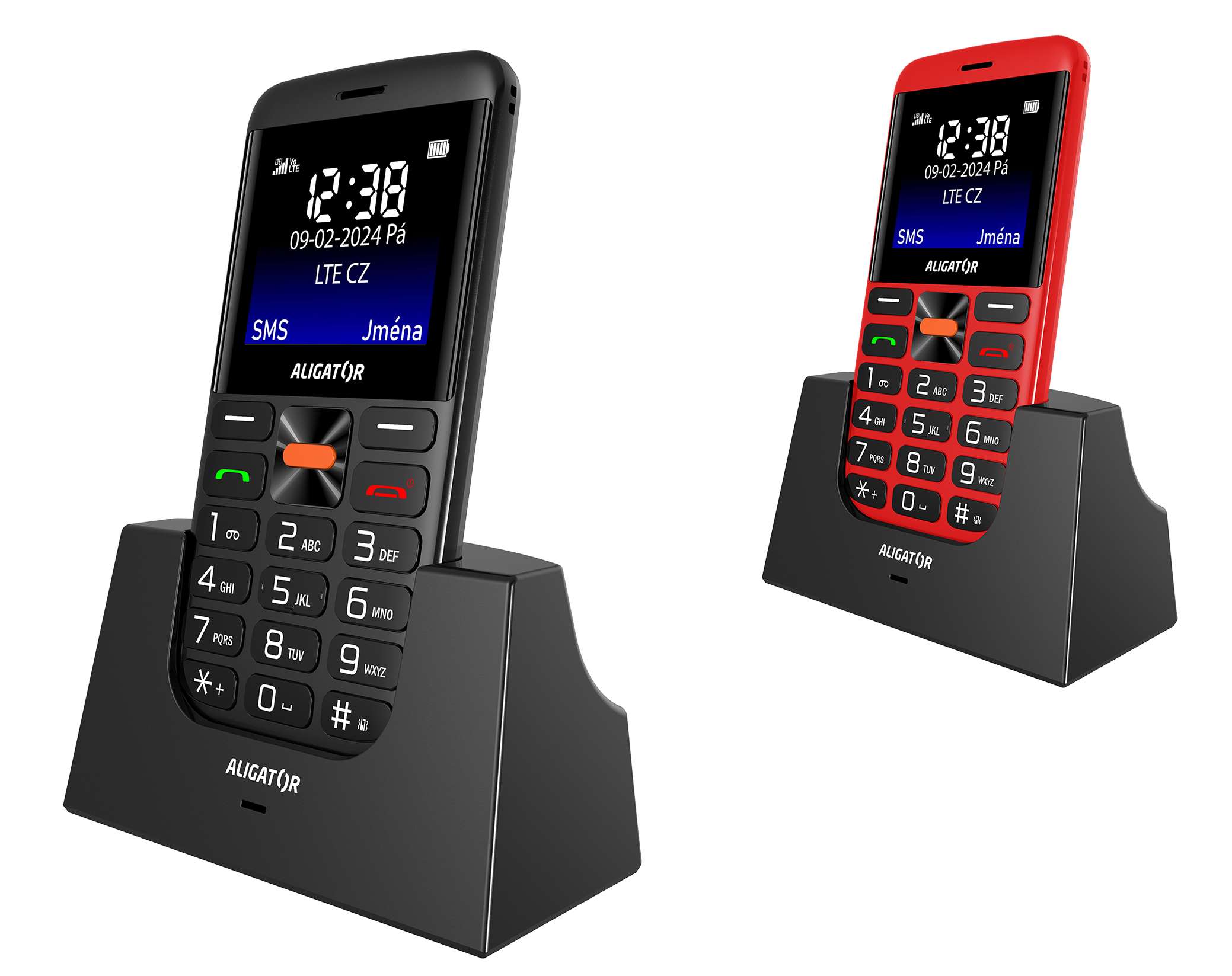 ALIGATOR A910 Senior černý + stolní nabíječka