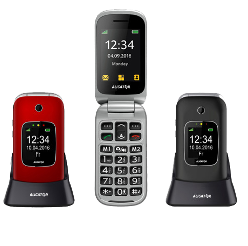 ALIGATOR V650 Senior černo-stříbrný + nabíjecí stojánek