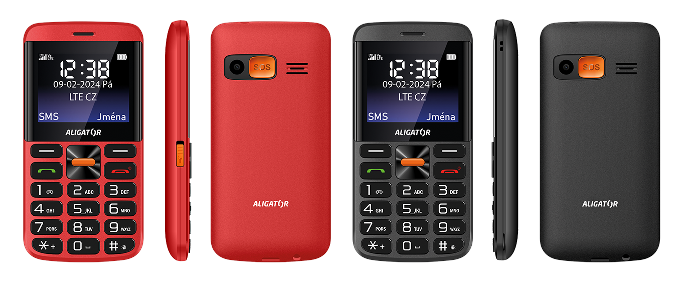 ALIGATOR A910 Senior černý + stolní nabíječka