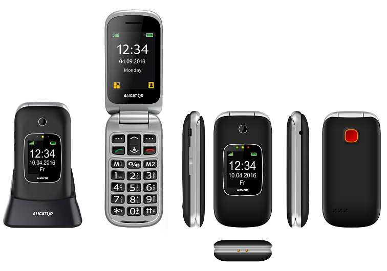 ALIGATOR V650 Senior černo-stříbrný + nabíjecí stojánek