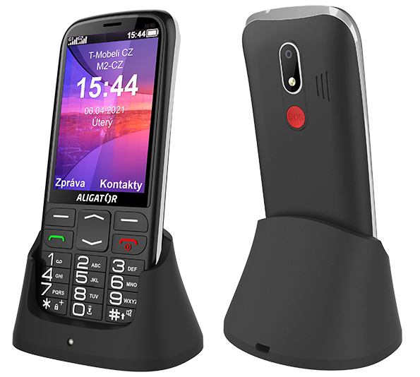 ALIGATOR A830 Senior černý + nabíjecí stojánek