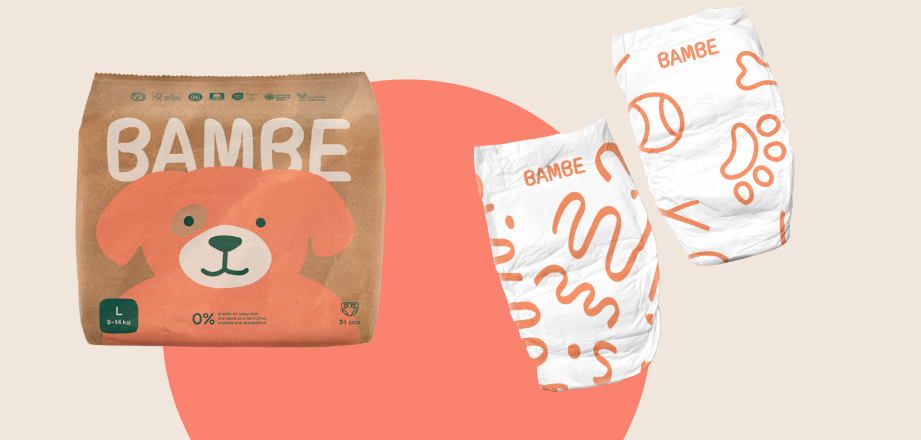 Bambe eco diapers are made in the EU (in Czechia) without unnecessary chemicals in a factory that uses 100% green electricity